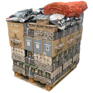 Full Pallet Mixed Briquettes and logs | Wood Fuel Coop