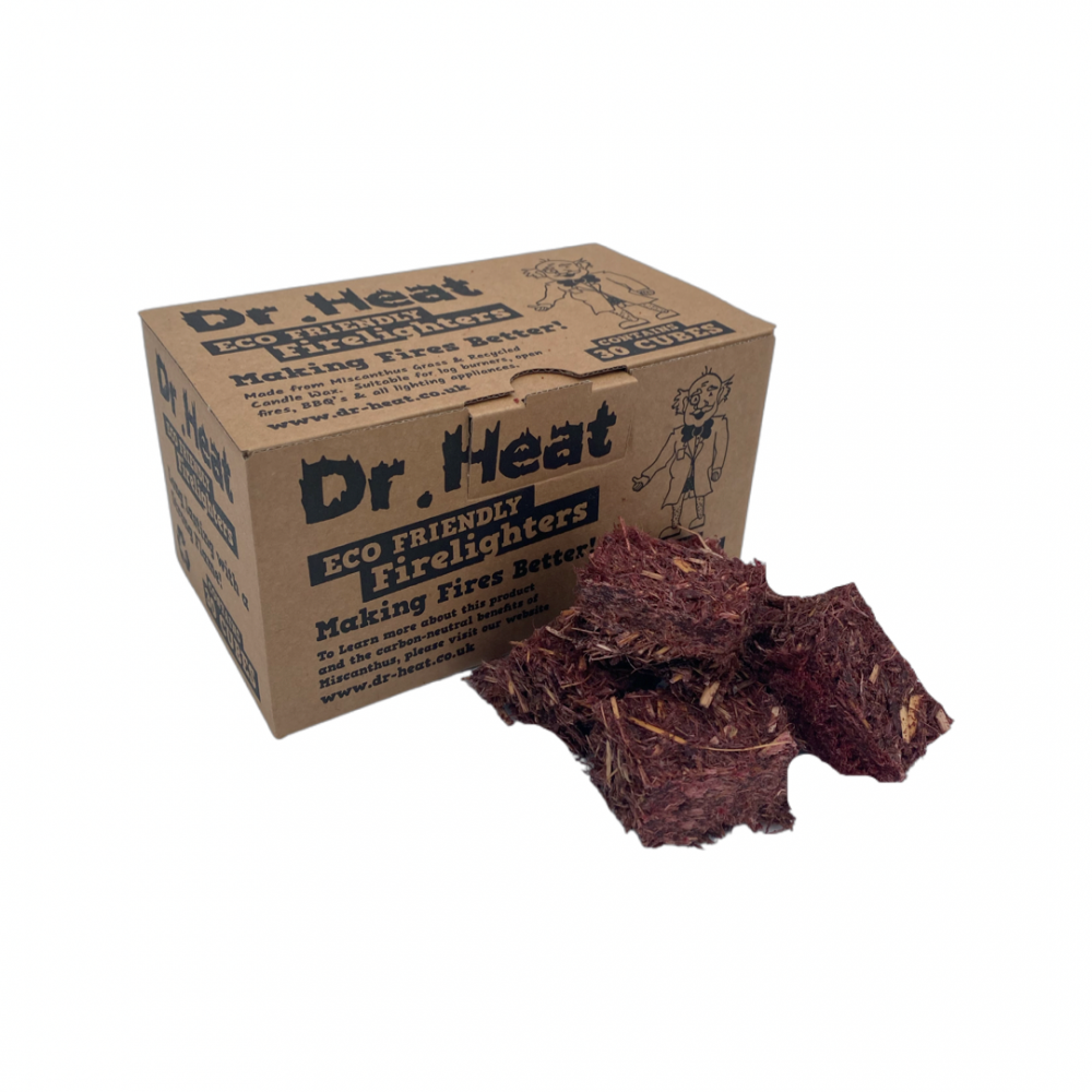 Dr Heat miscanthus and canle wax natural firelighters woodfuel coop
