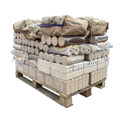 chunky mix briquettes for large stoves half pallet woodfuel cooperative