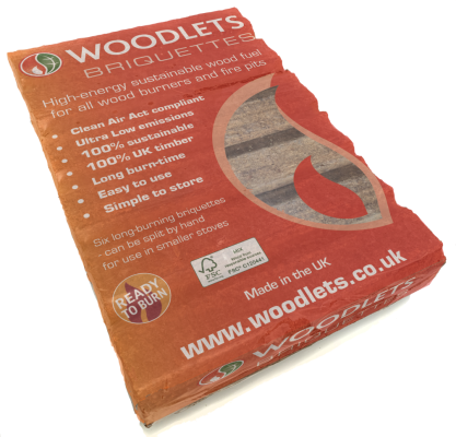 Pack of six woodlets briquettes - Wood Fuel Coop
