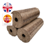 Three Blazers logs with Best of British and Ready to Burn logos - Wood Fuel Coop
