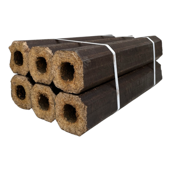 A pack of king pini briquettes - Wood Fuel Coop